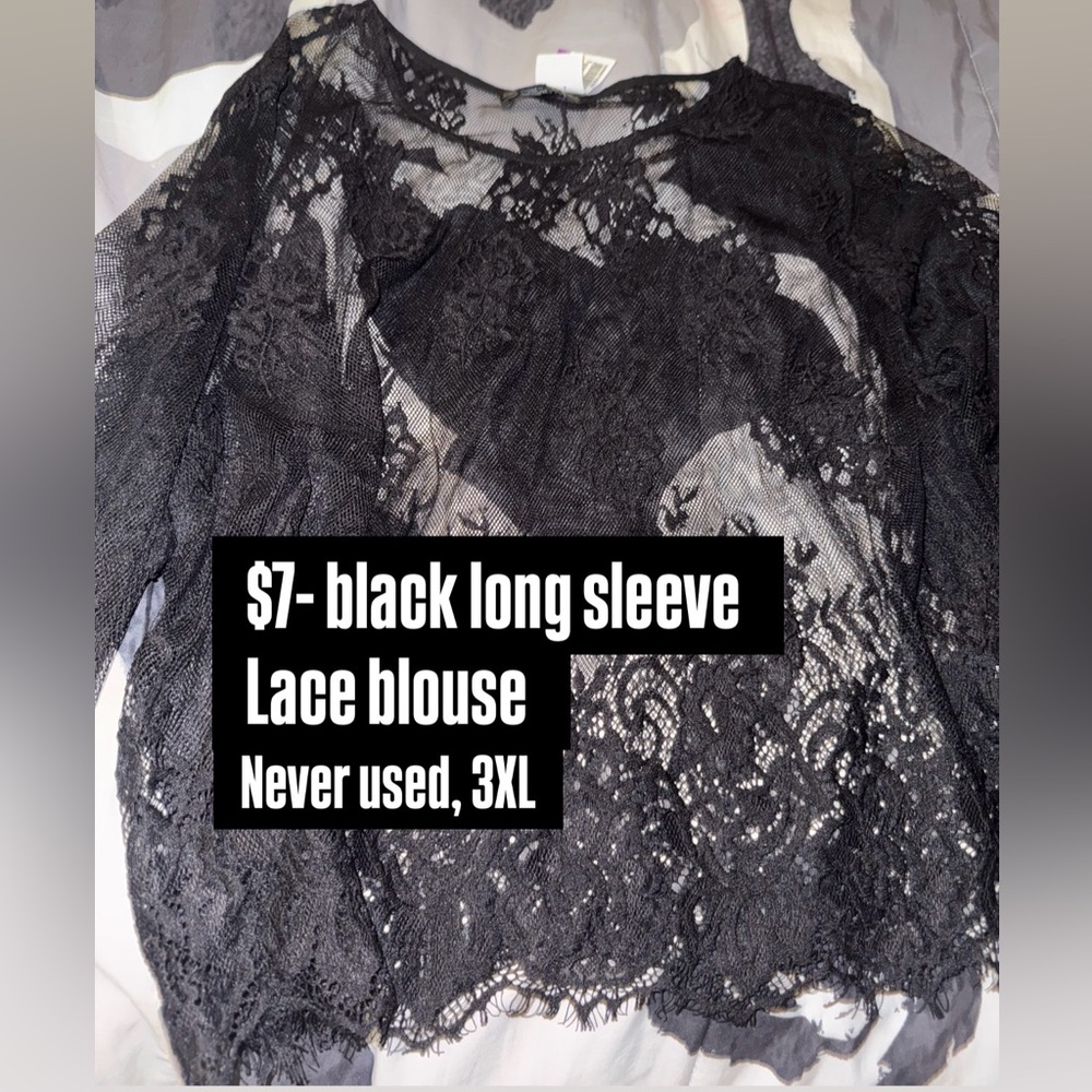 Black long sleeve laced blouse
